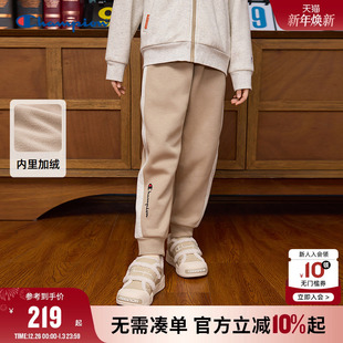 25冬季 长裤 新款 运动休闲加绒卫裤 刺绣束脚裤 Champion冠军男女童装