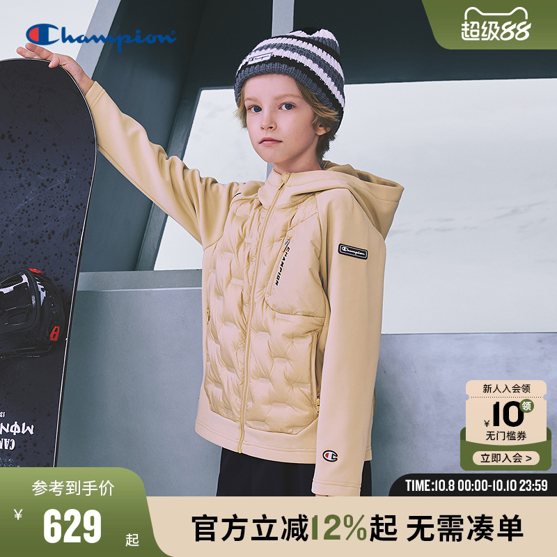 Champion冠军男女童装2025冬季抗菌防泼水保暖运动轻薄羽绒服外套