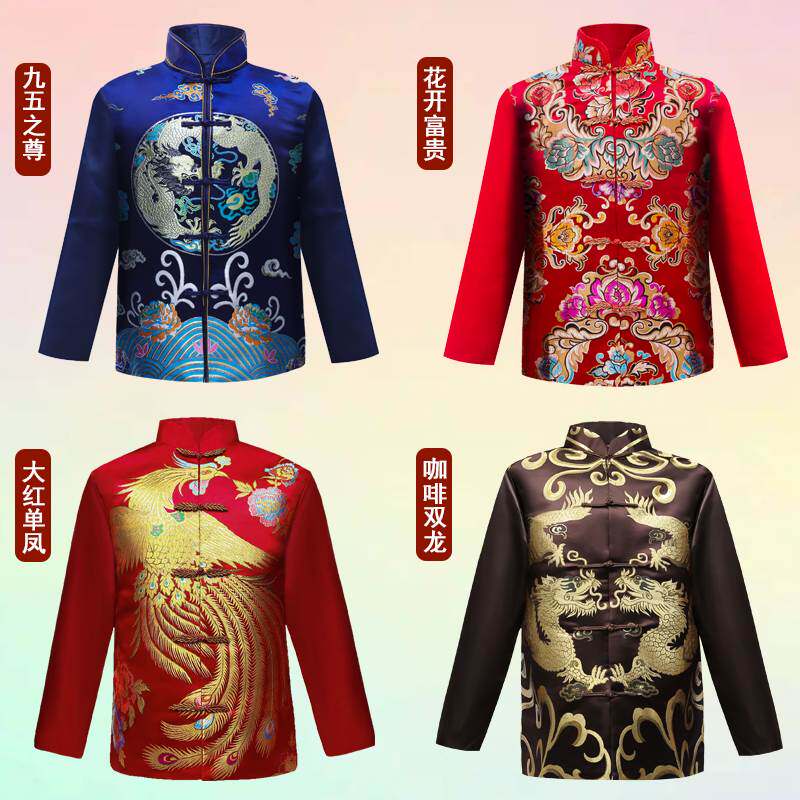 寿衣男女款唐装祝寿服老人去世终老衣高档云锦纯棉七件套送老衣服