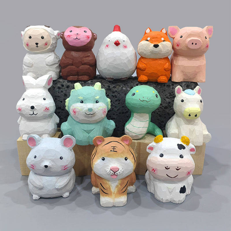 木雕摆件12生肖手工实木雕刻纪念工艺品桌面书架摆件级礼物,家居饰品,根雕,淘宝优惠券,粉丝福利购,淘宝优惠卷