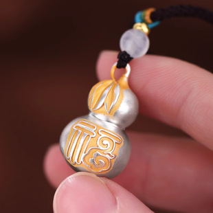 新款描金葫芦吊坠男女士款民族风国风项链蛇年礼物