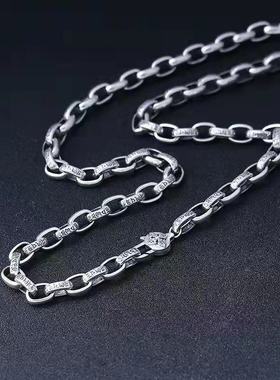 新款六字真言时尚项链男环扣环金