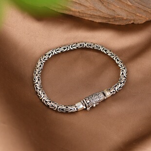 新款复古做旧链条男款手链平安纹插扣祥云饰品