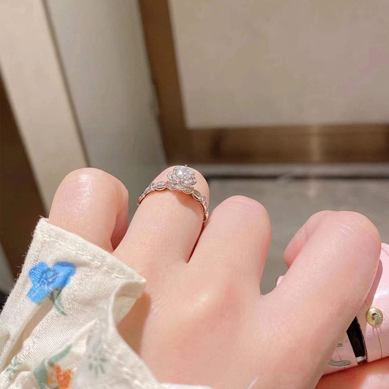 新款S925银城堡烟花系列盛开玫瑰