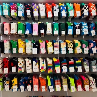 happysocks袜子女瑞典潮牌迪士尼米奇百搭经典款纯棉中筒ins潮袜