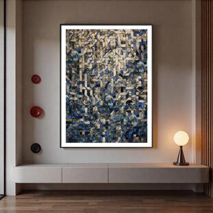 交织现代意式极简客厅装饰画沙发背景墙挂画抽象走廊入户玄关壁画