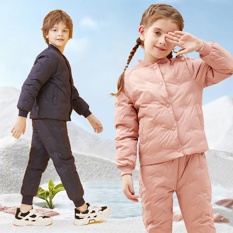 2024款儿童羽绒内胆男女童轻薄羽绒服套装保暖羽绒裤冬装打底内穿