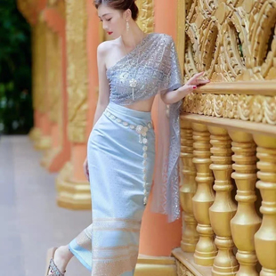 云南西双版纳新款傣服傣族民族女装影楼写真款泰国服装五件套仙女