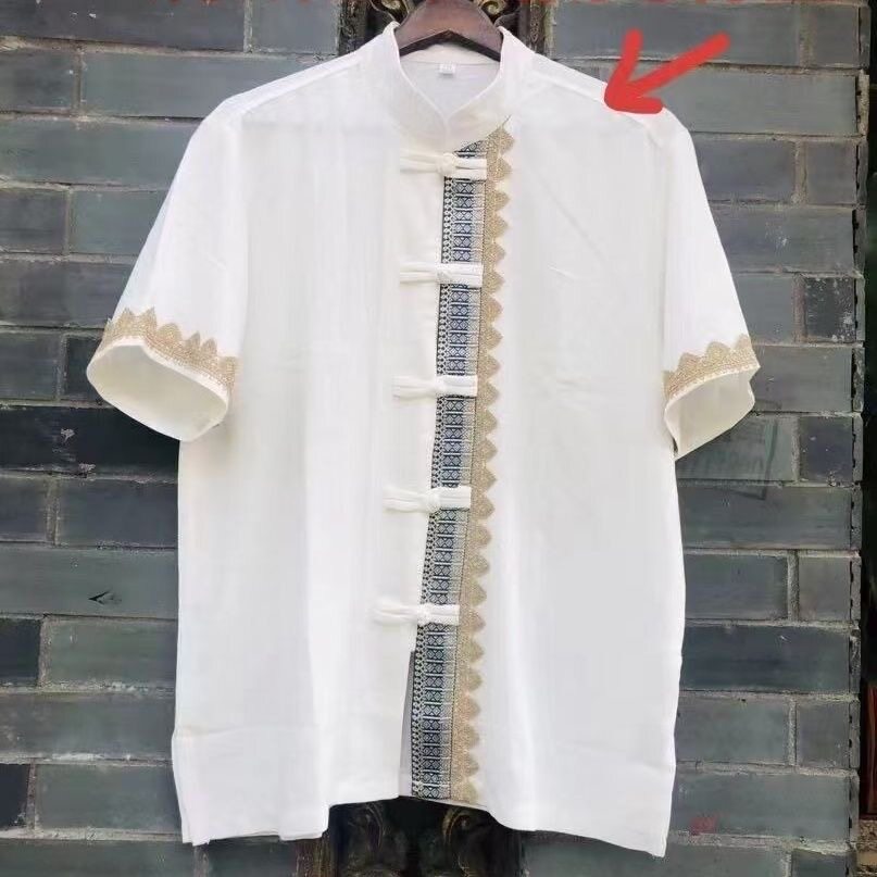 夏季唐装傣族新款男装上衣男士夏装盘扣民族宽松中国休闲短袖云南