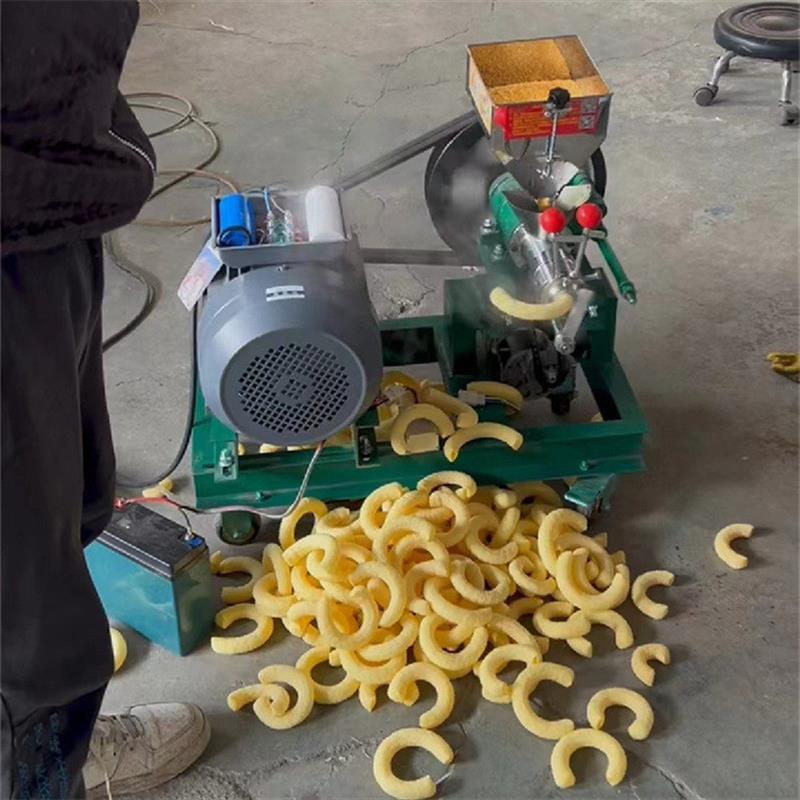 面包车载四缸静音膨化机 小型五谷杂粮江米棍机 自动切断月牙弯机