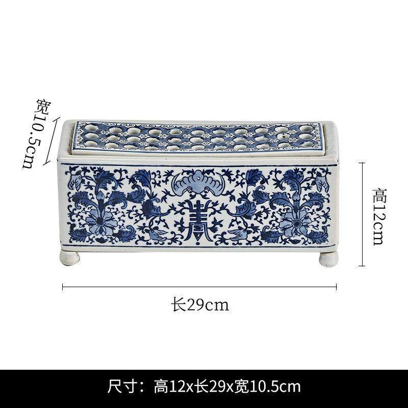 复古陶瓷花器新中式陶瓷香薰炉陶瓷饰品摆件佛堂陶瓷摆件客厅摆件