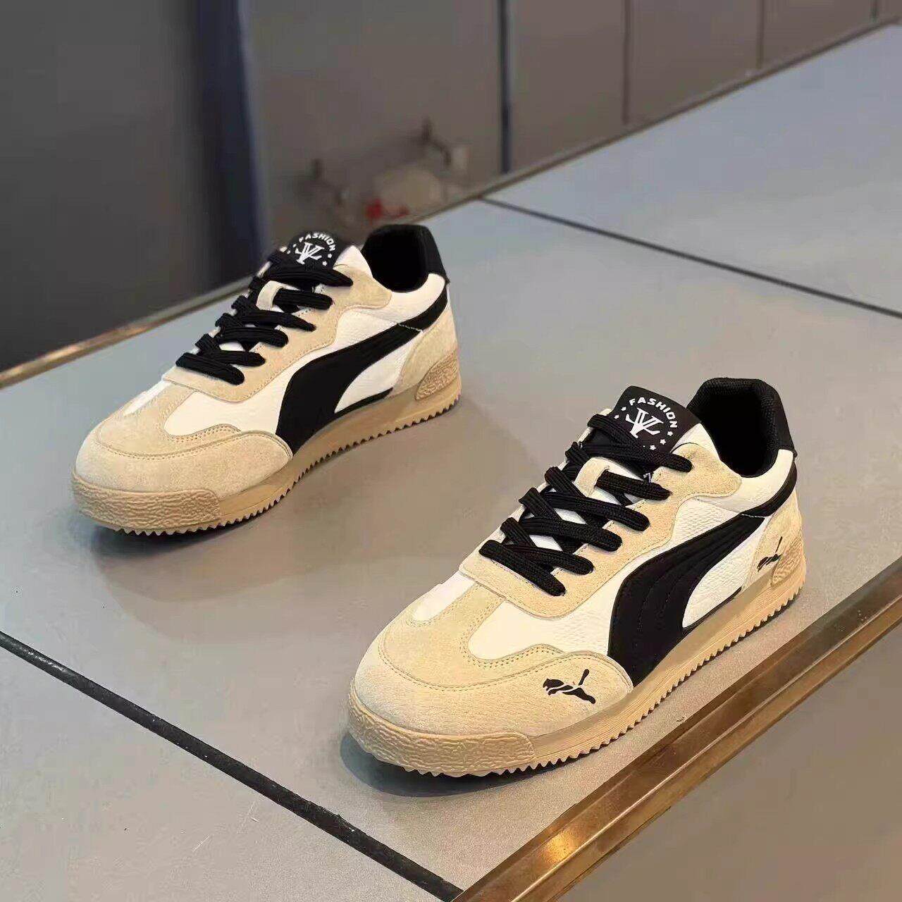 法国AJMY男士2026春季新款时尚潮流透气休闲运动赛车阿甘鞋德训鞋