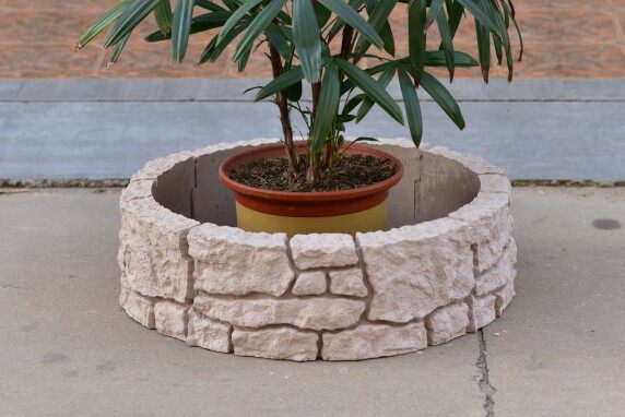 复震仿古砖围花树鱼池石收边石别墅 园林庭院花坛花池菜园石水泥