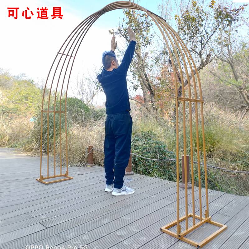 婚庆道具铁艺一线牵拱门架子婚礼创意舞台摆件花架户外婚礼布置