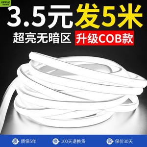 欧普灯带led灯条客厅户外超亮防水跑马氛围摆摊室外亮化白光220v