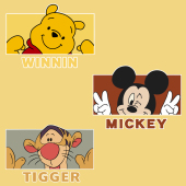 复古卡通跳跳虎米奇维尼熊卡通电动车贴纸划痕遮盖个性 饰贴 车身装