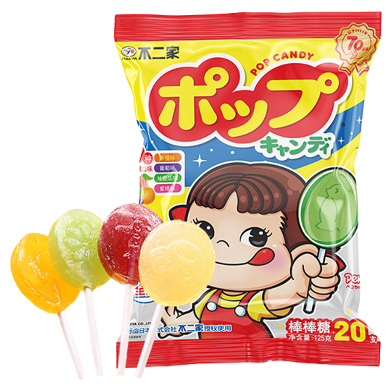 不二家棒棒糖果味125g*1袋（20支）
