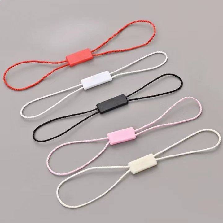 服装辅料吊牌绳蜡线方形吊粒箱包服装通用双插挂绳子母扣手穿绳