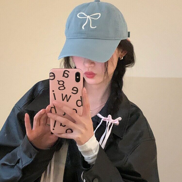 多巴胺粉色棒球帽女百搭大头围显脸小软顶鸭舌帽夏季遮阳防晒帽子