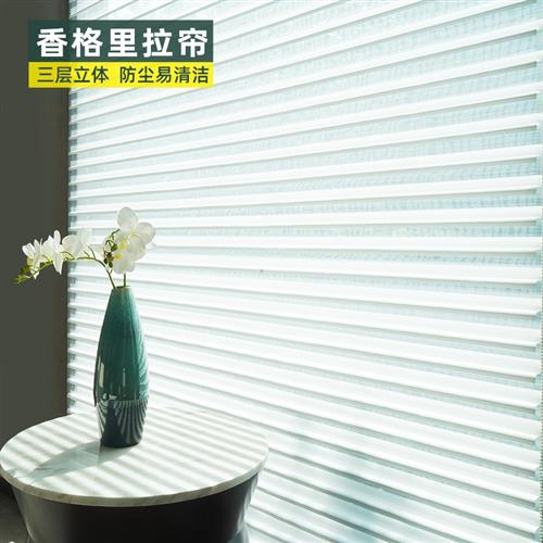 2022新款梦幻香格里拉窗帘全遮光卷帘加厚客厅免打孔电动百叶 帘