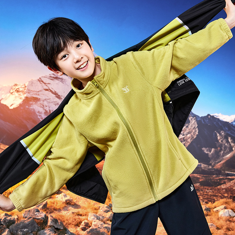 361度童装男女童上衣两件套2026年冬新款中大童保暖防风时尚外套