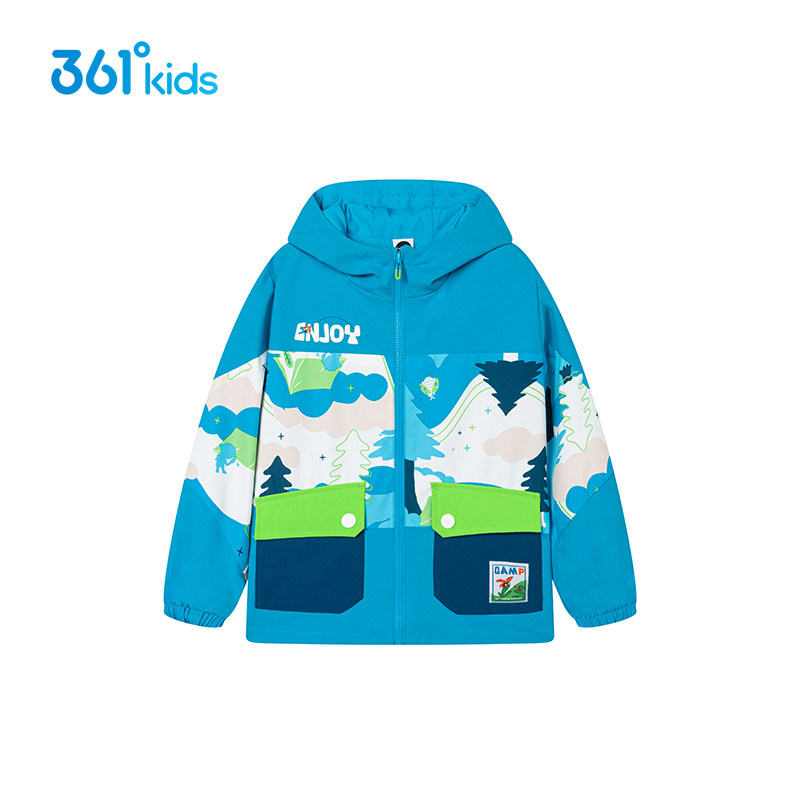 商城同款 361度童装男童针织薄外套2026秋季新款小童连帽休闲外套