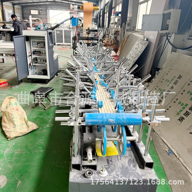 实木装饰盒相框线条包覆机合源跨境装饰门框门边线热熔胶覆膜机