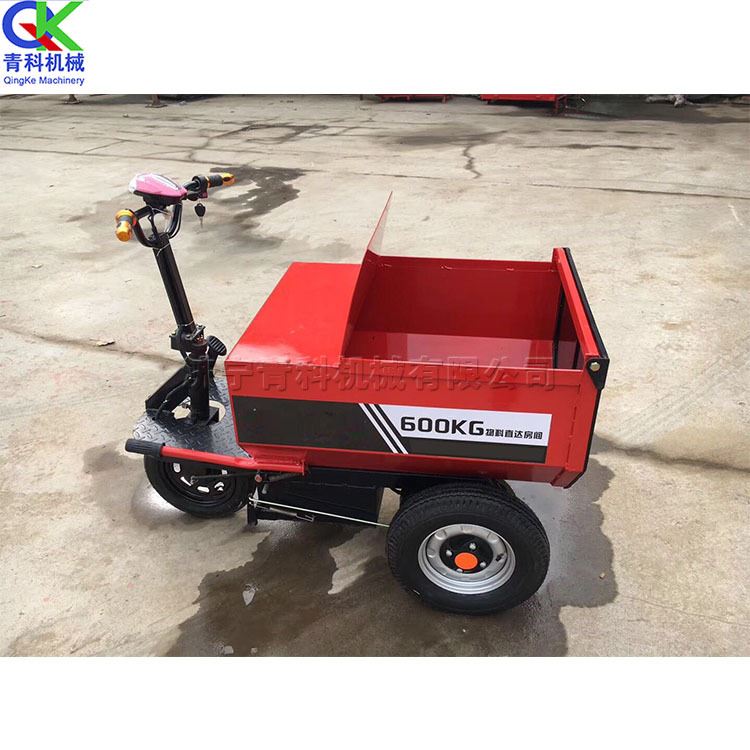 电动三轮灰斗车 建筑工地用自卸翻斗车 养殖场动物粪便小型运输车