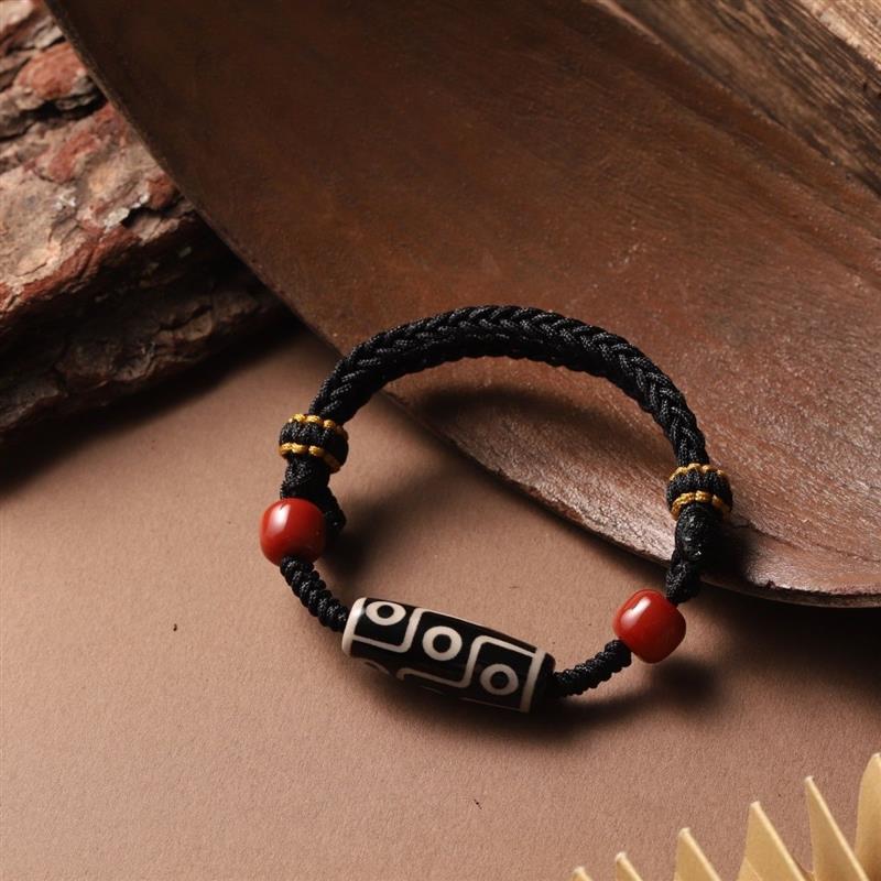 男士冷门手串西藏真品保真天然玛瑙天珠搭配南红三眼九眼手链非酸