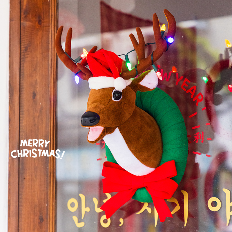 圣诞节创意电动感应麋鹿头挂饰