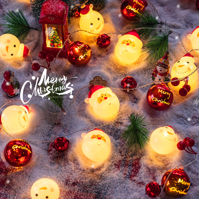 圣诞节装饰发光圣诞老人雪人灯串