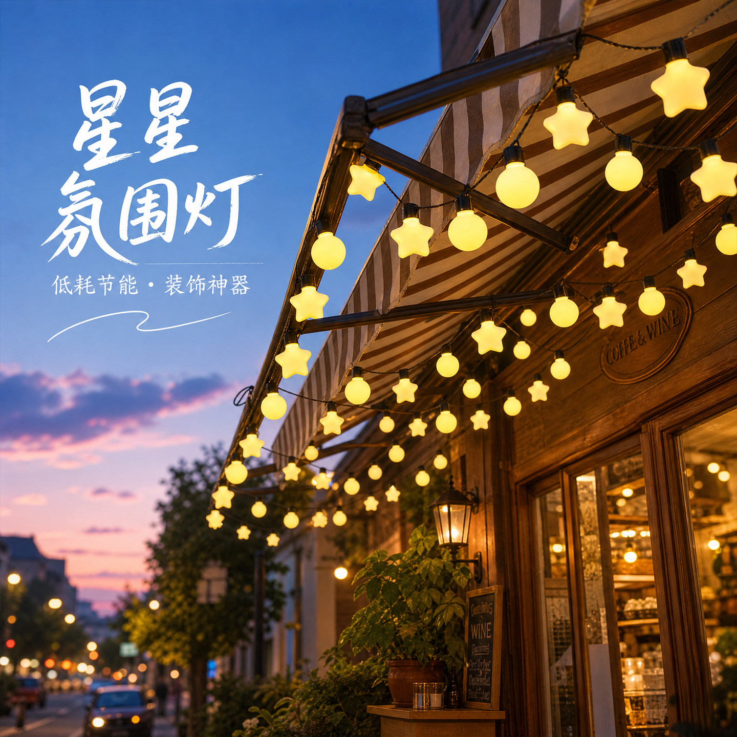 太阳能圆球灯串家用户外灯防水彩灯串灯星星灯景观氛围灯庭院灯饰
