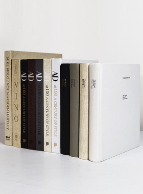 熙思布面可翻页黑白灰米组合简约现代风家居装饰书客厅酒店摆件书