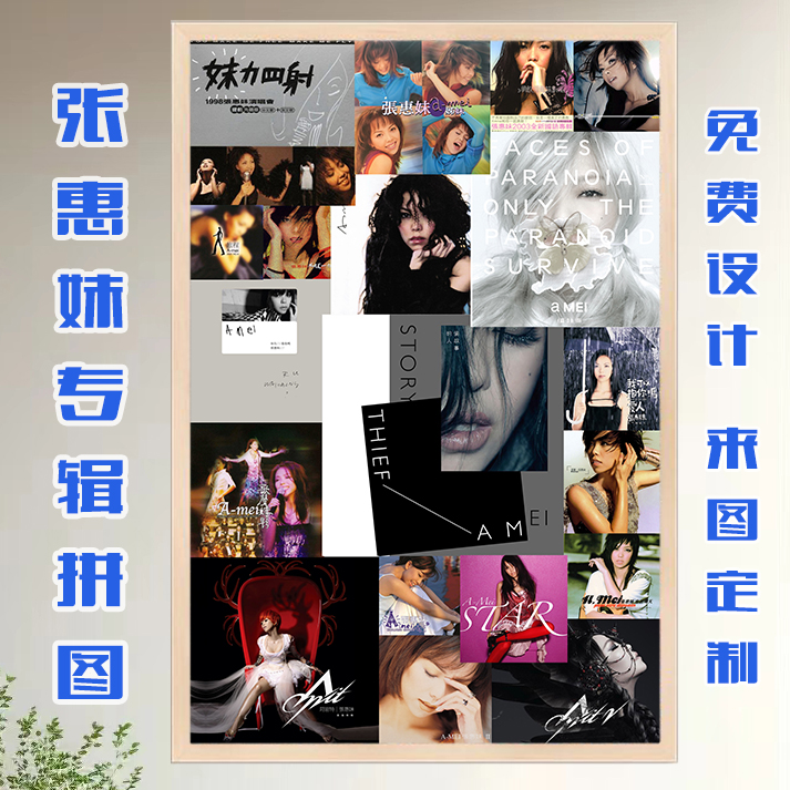 张惠妹专辑封面木质拼图一千片带相框明星饭制周边成人益智玩具