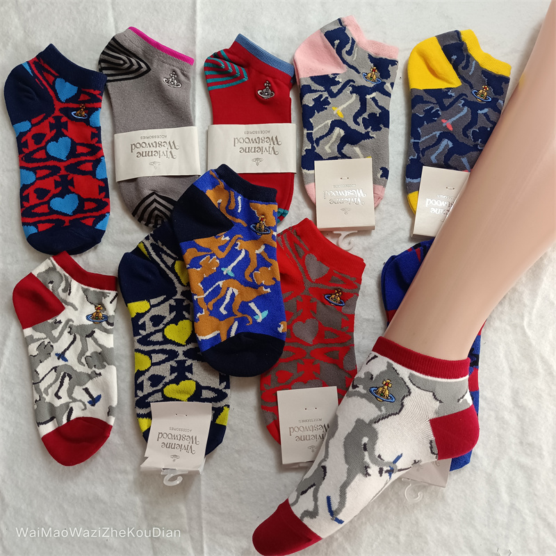 新款日系刺绣复古纯棉船袜女春夏