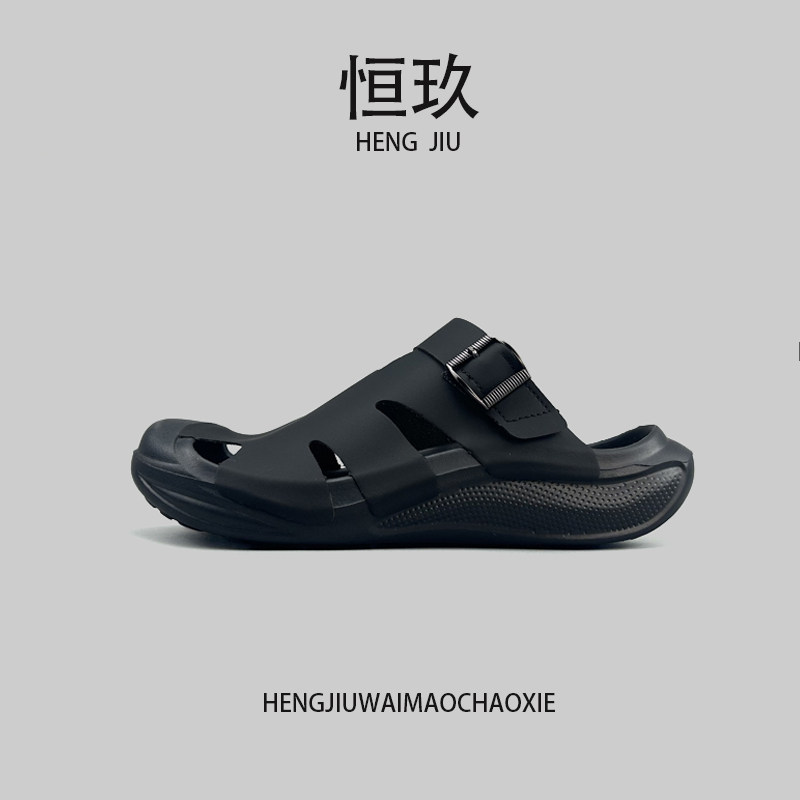 符驰粘胶夏季超轻超软休闲包头拖