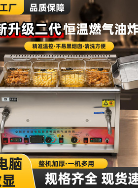 燃气油炸锅数显恒温阵列火排炸锅