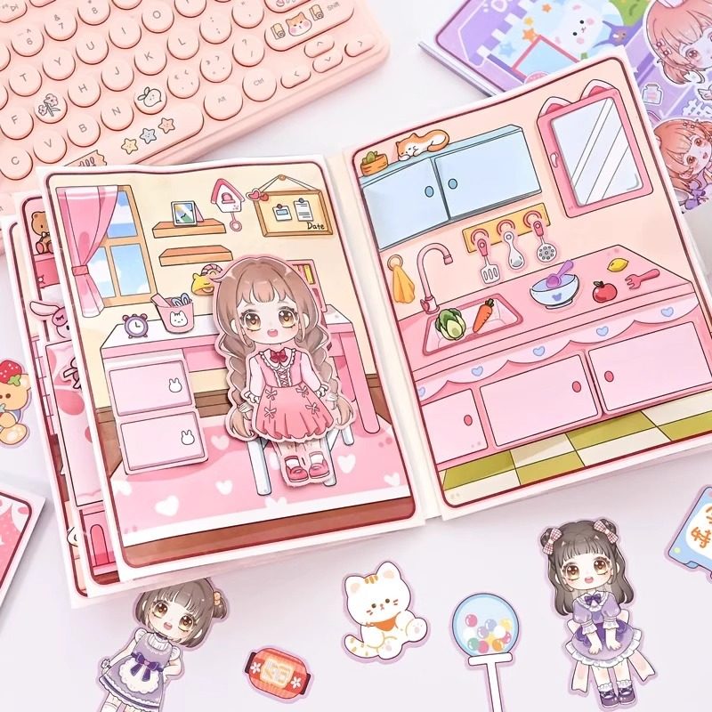 【过】免裁剪版新款安静书DIY材料包不用剪女孩儿童手工换装,玩具/童车/益智/积木/模型,手工创意粘贴类,淘宝优惠券,粉丝福利购,淘宝优惠卷