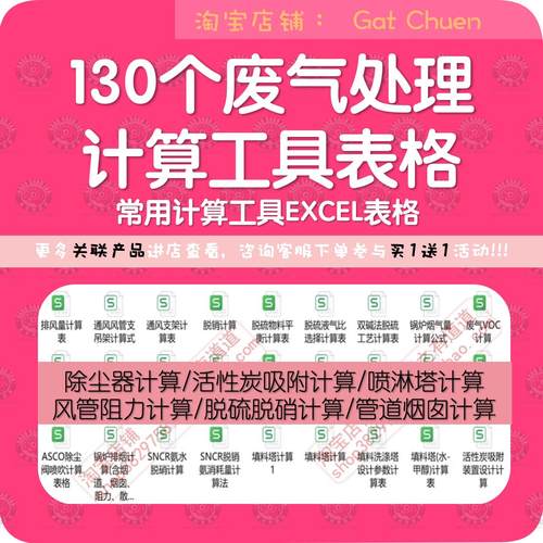 废气计算表格计算公式计算软件计算书excle