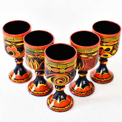 四川凉山少数民族特色工艺品昭觉彝族漆器大啤酒杯（一只）