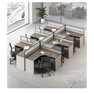 轻奢风屏风卡位职员桌员工桌椅组合办公室桌子工位公司电脑办公桌