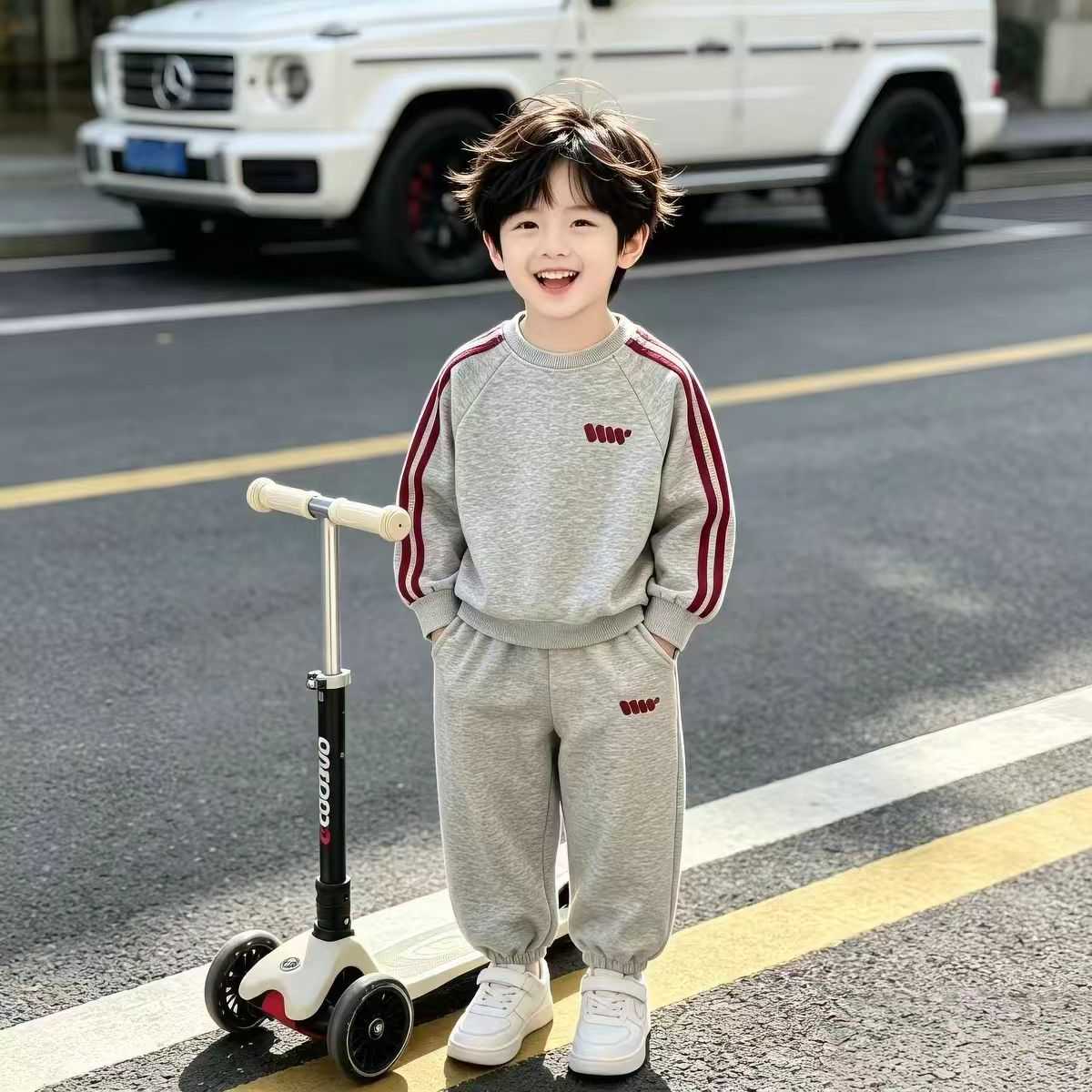儿童春秋韩版洋气卫衣运动两件套