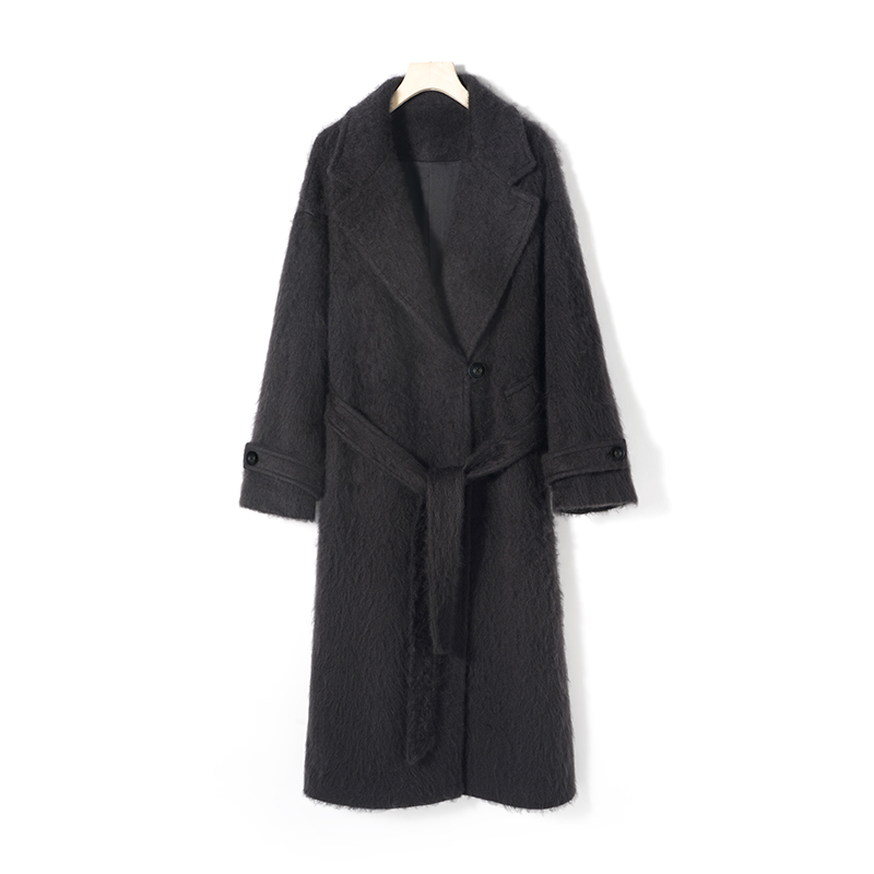 简约大牌长款拉绒大衣885177