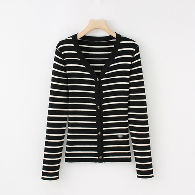 【悠悠粉丝专享】早春简约百搭条纹针织衫11826