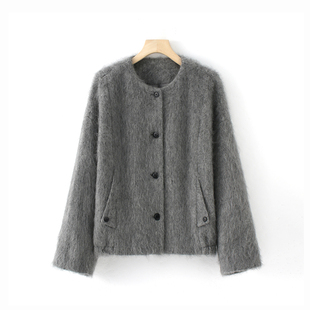 【妮妮推荐】可爱减龄圆领羊绒拉绒大衣885256