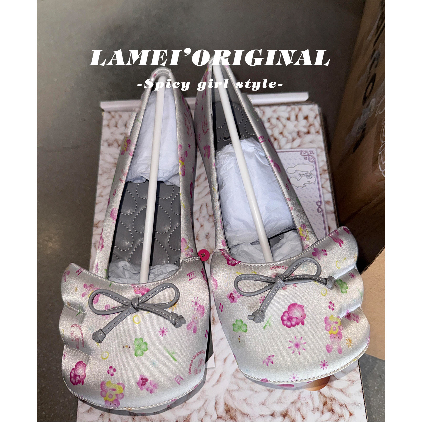 天使羽翼魔术贴芭蕾舞单鞋女秋季