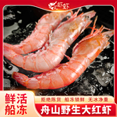 舟山船冻大红虾鲜活速冻舟山海虾甜虾刺身虾深海野生虾大虾