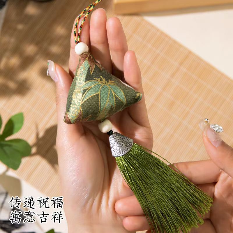 國風香囊粽子掛件綠色竹