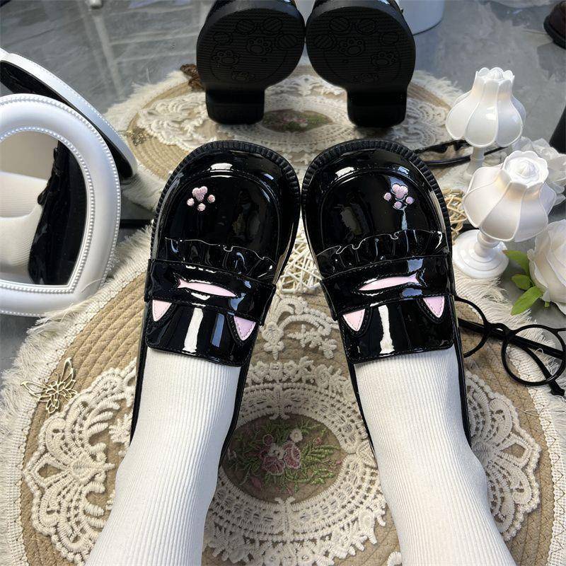 JK制服鞋可爱学院风洛丽塔鞋日系亮面一脚蹬爆款学生鞋lolita女鞋