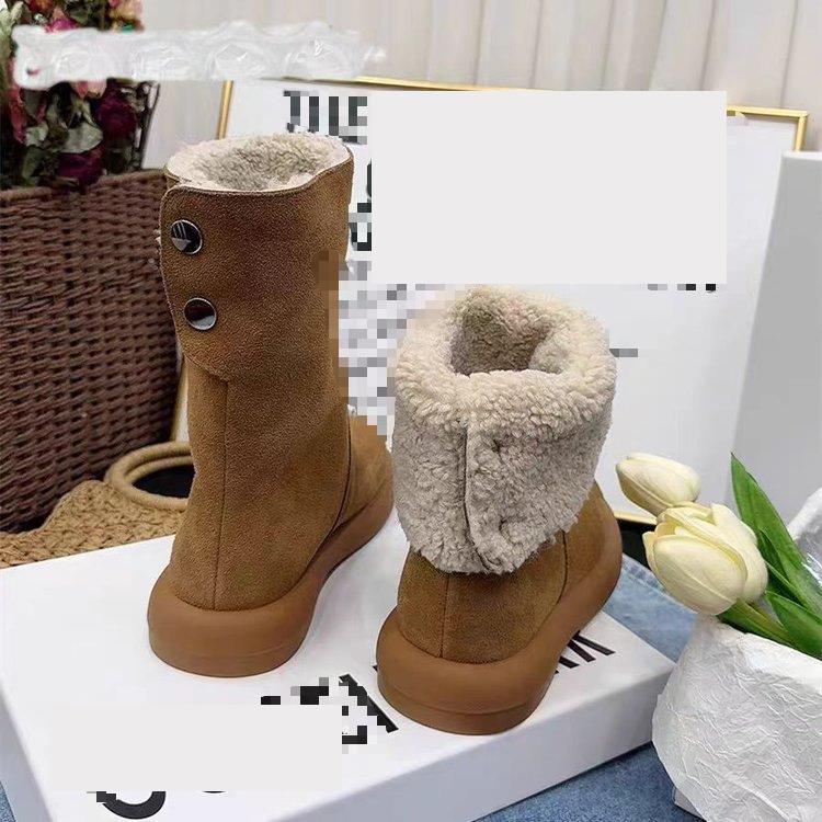 两穿加绒雪地靴女2025冬季新款欧货时尚百搭加厚中筒靴保暖棉靴子